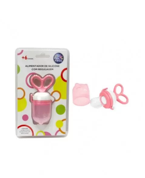 ALIMENTADOR DE SILICONE C/REGULAGEM-ROSA/7771